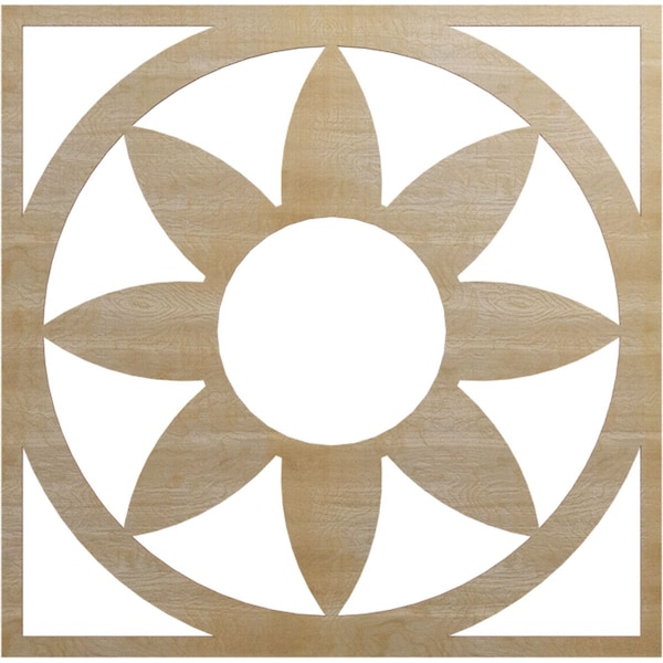 Ekena Millwork Blume Wood Fretwork Pierced Ceiling Medallion, Hickory, 34"OD x 11 3/4"ID x 1/4"T CMWP34X34X0250BLHI - main